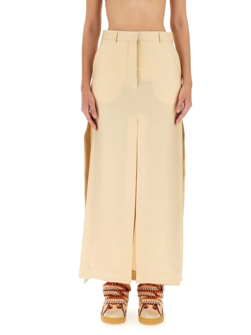 Floor-Length Tailored Skirt With Concealed Closure