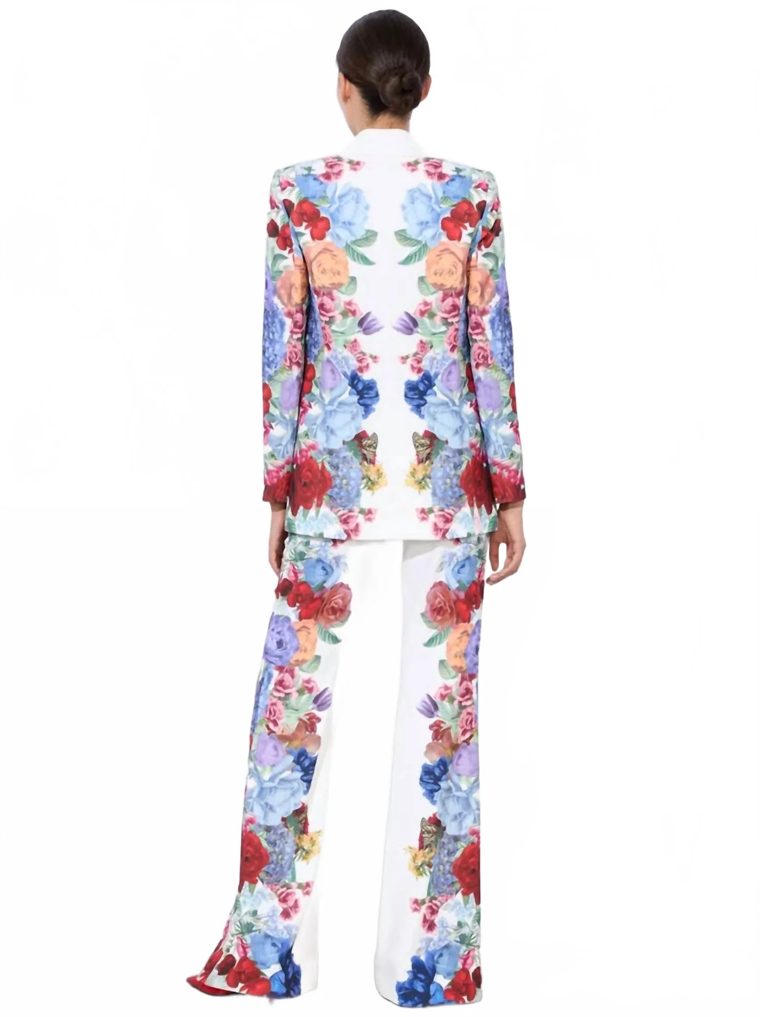 Denny Boyfriend Blazer In Garden Brunch Off White