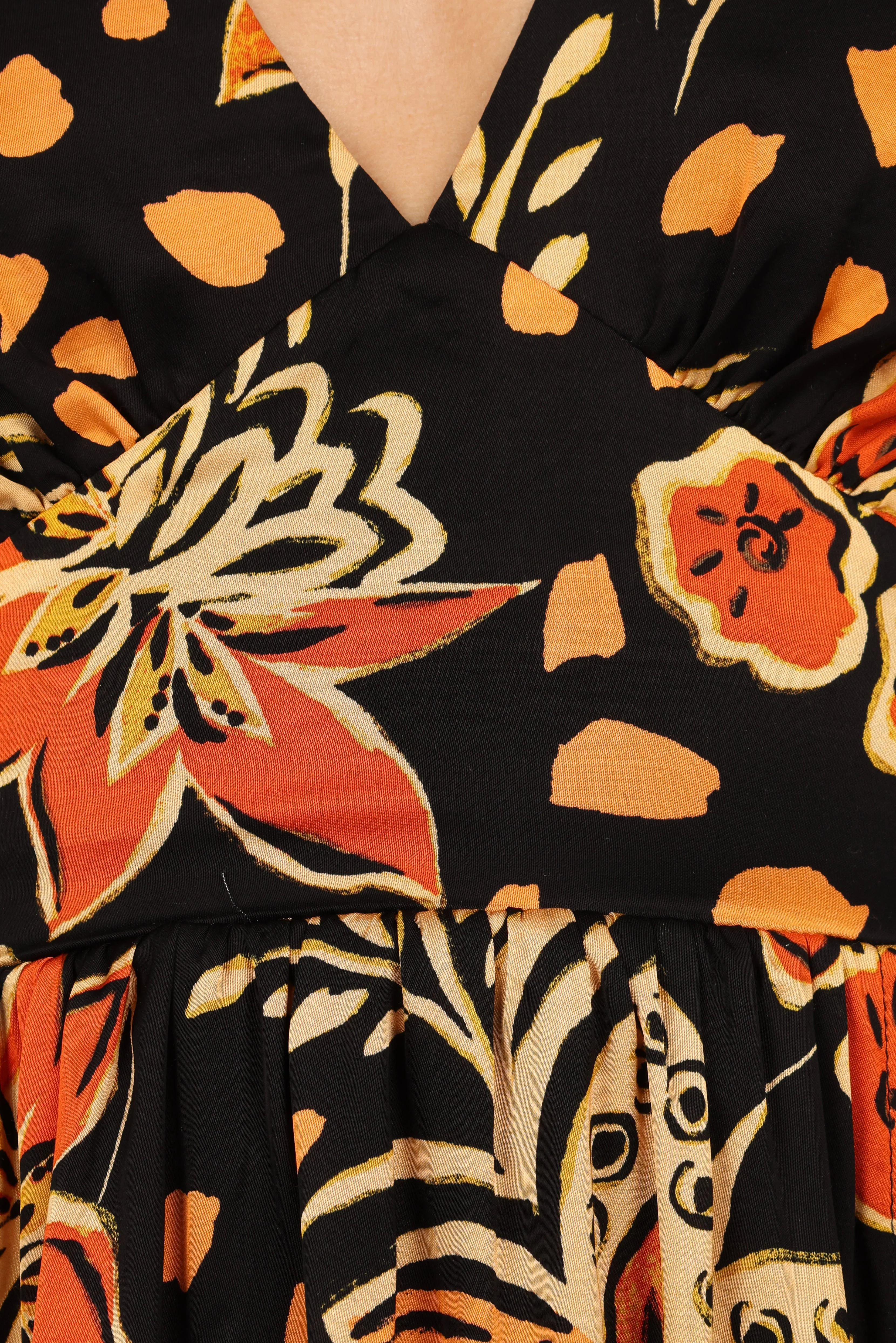 Nadalyn Midi Dress - Black/Multi