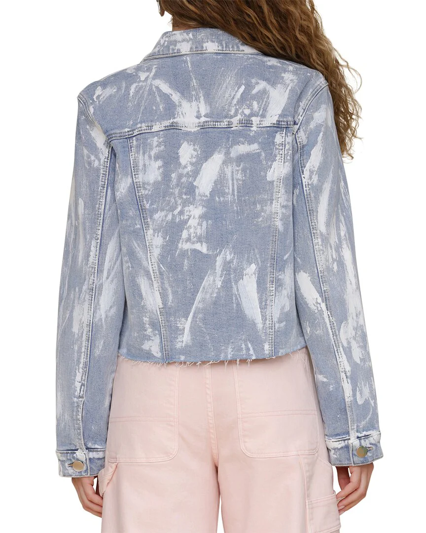 Avec Les Filles Raw Edge Crop Trucker Jacket