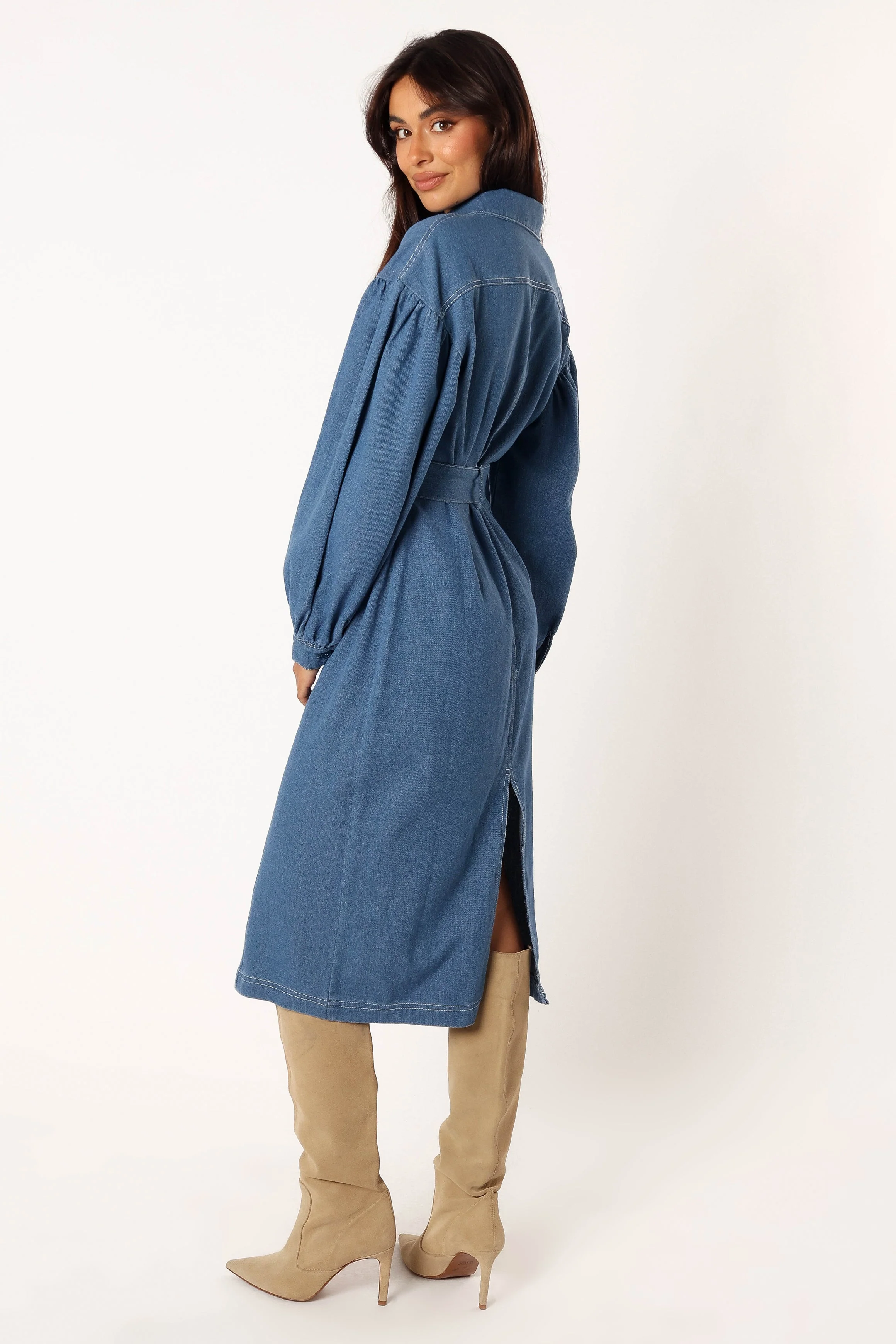 Kocoa Long Sleeve Midi Dress - Denim