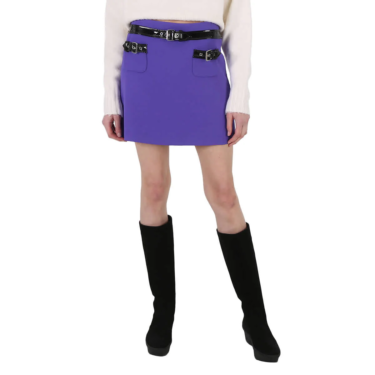 Moschino Ladies Purple Piped Mini Skirt, Brand Size 40 (US Size 6)