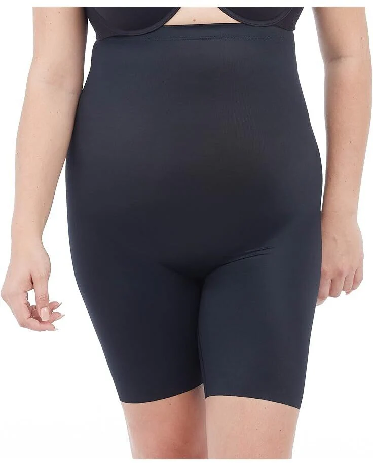 Red Hot By Spanx Shapewear Women Large Black Stretch High-Waist Mid Thigh ERK890