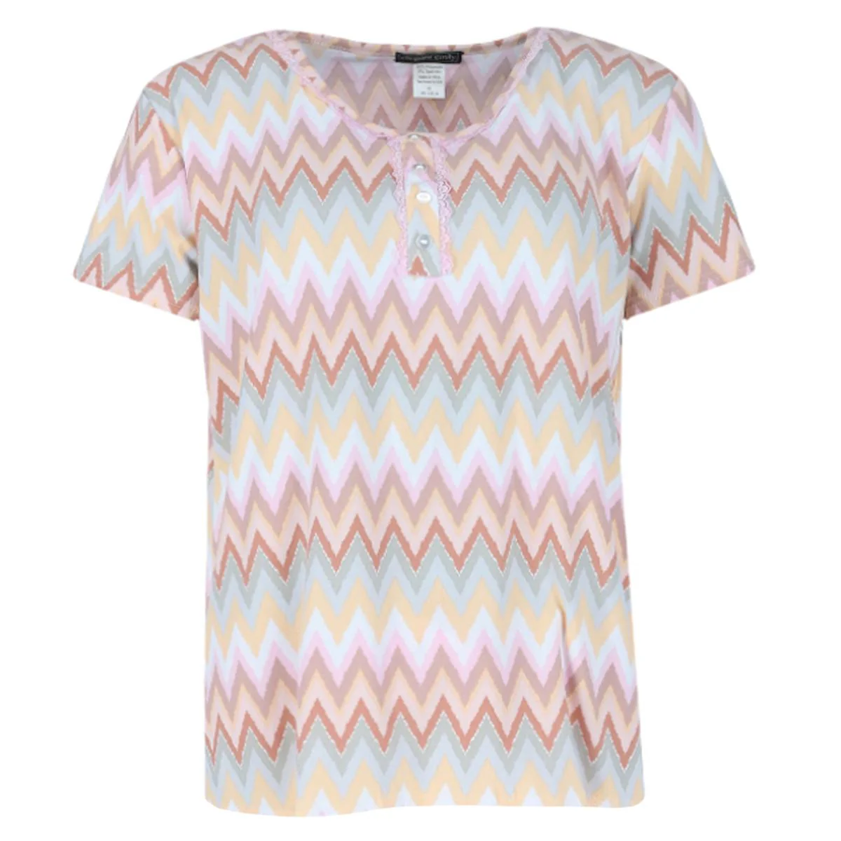 Women's Plus Size Chevron Multicolor Short Sleeve Capri Set