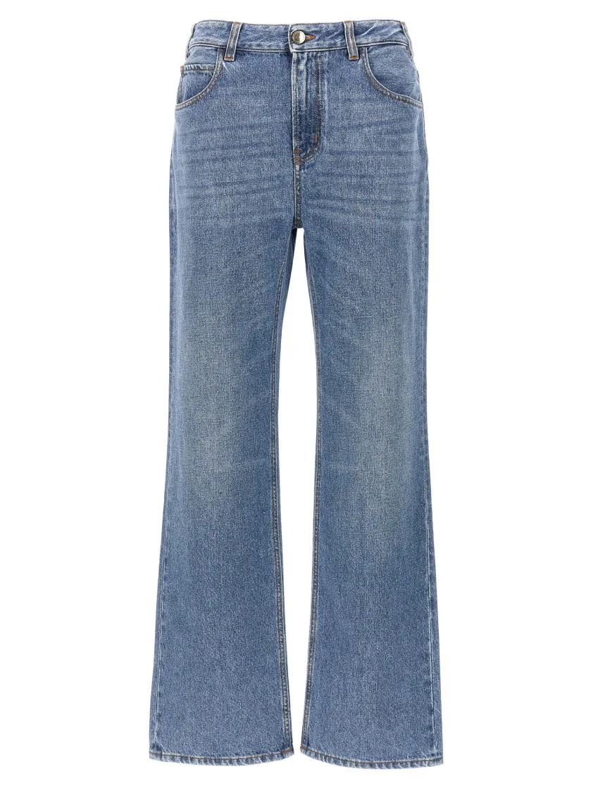 High-Waisted Denim Jeans With 5-Pocket Design