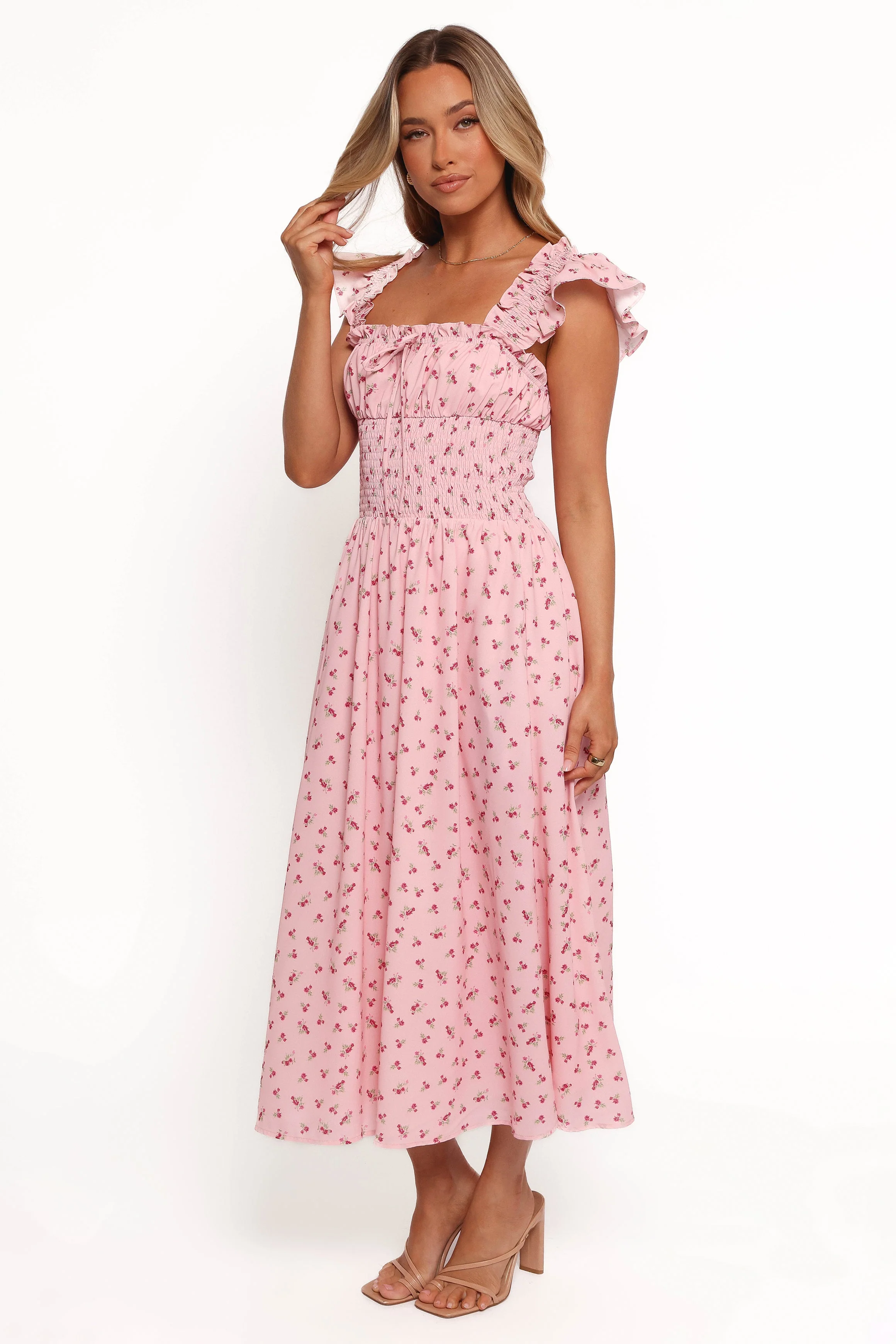 Bronte Midi Dress - Pink Floral