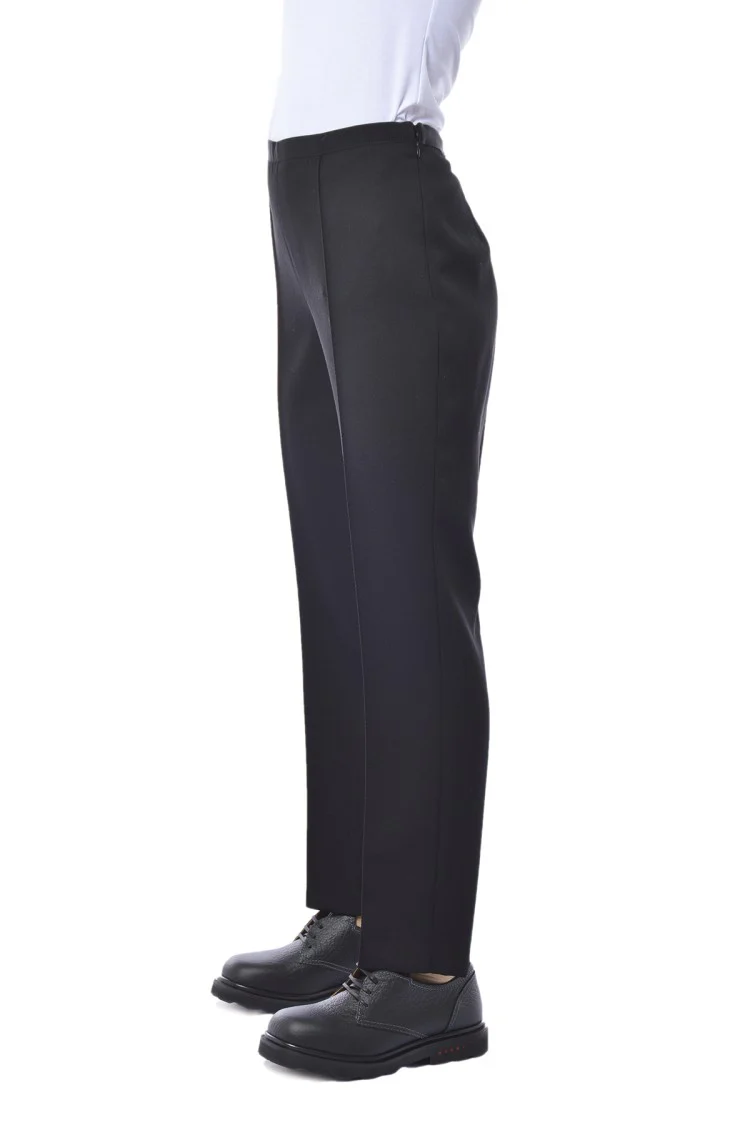 Black Wool Twill Cigarette Pants