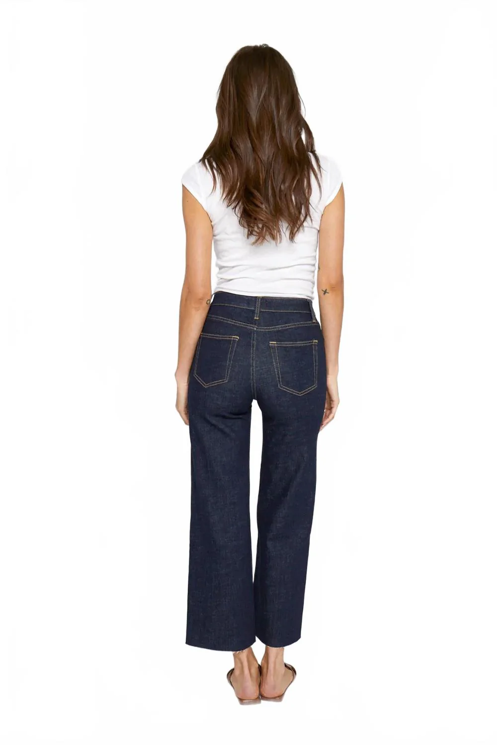 Aberdeen Wide Leg Crop Jeans In Timbers