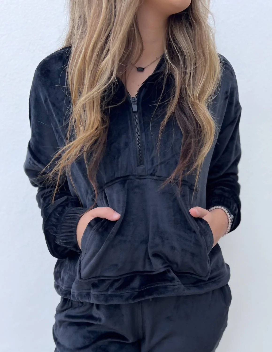 Go Out With A Bang Pullover + Jogger Set In Black