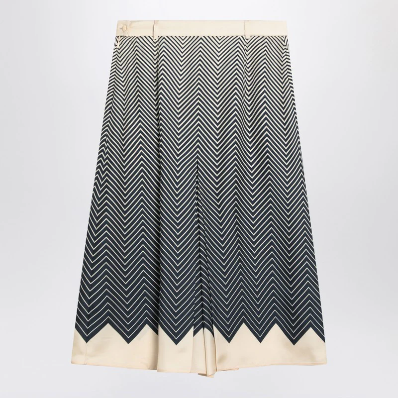 Valentino Women's blue/ivory Silk Skirt
