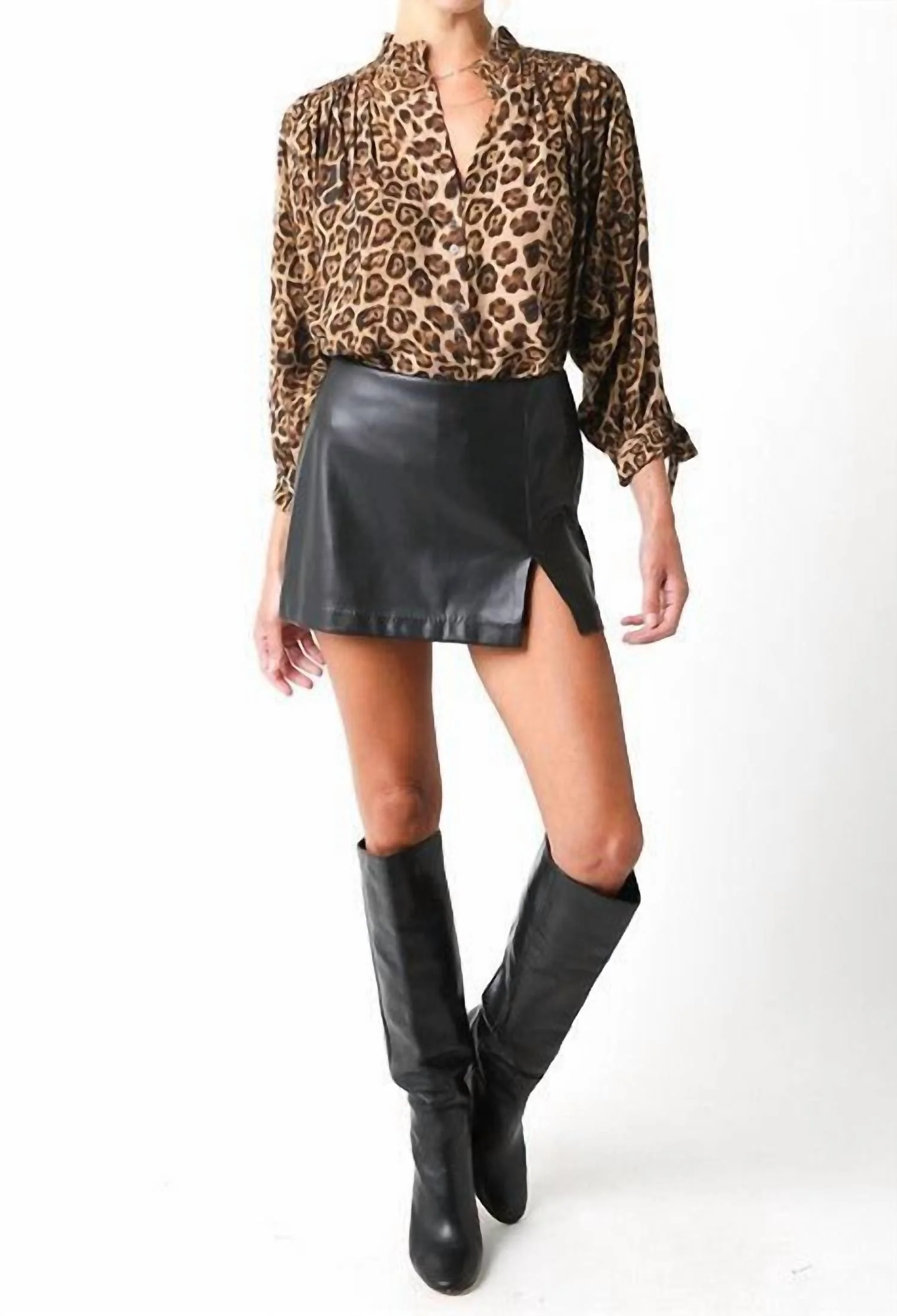 Alix Faux Leather Micro Mini Skirt In Black