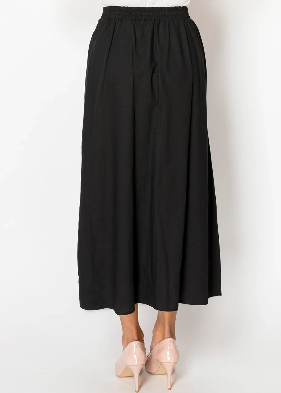 Black Linen Skirt