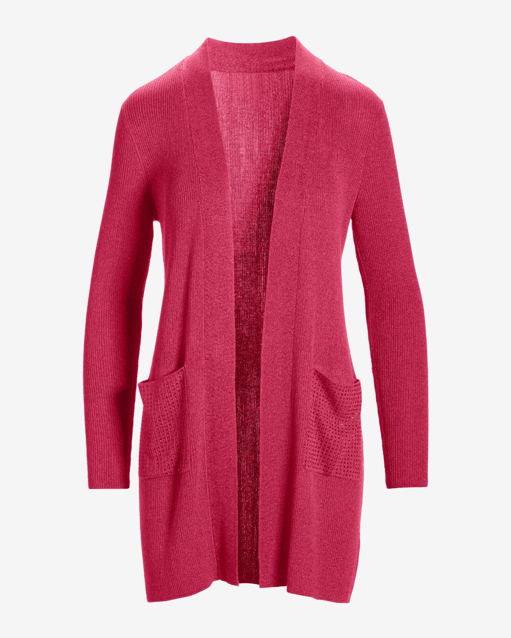 Rhinestone Pocket Lounge Cardigan Bright Pink