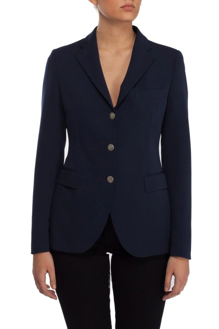 Single Breasted Blazer In Blue Viscose