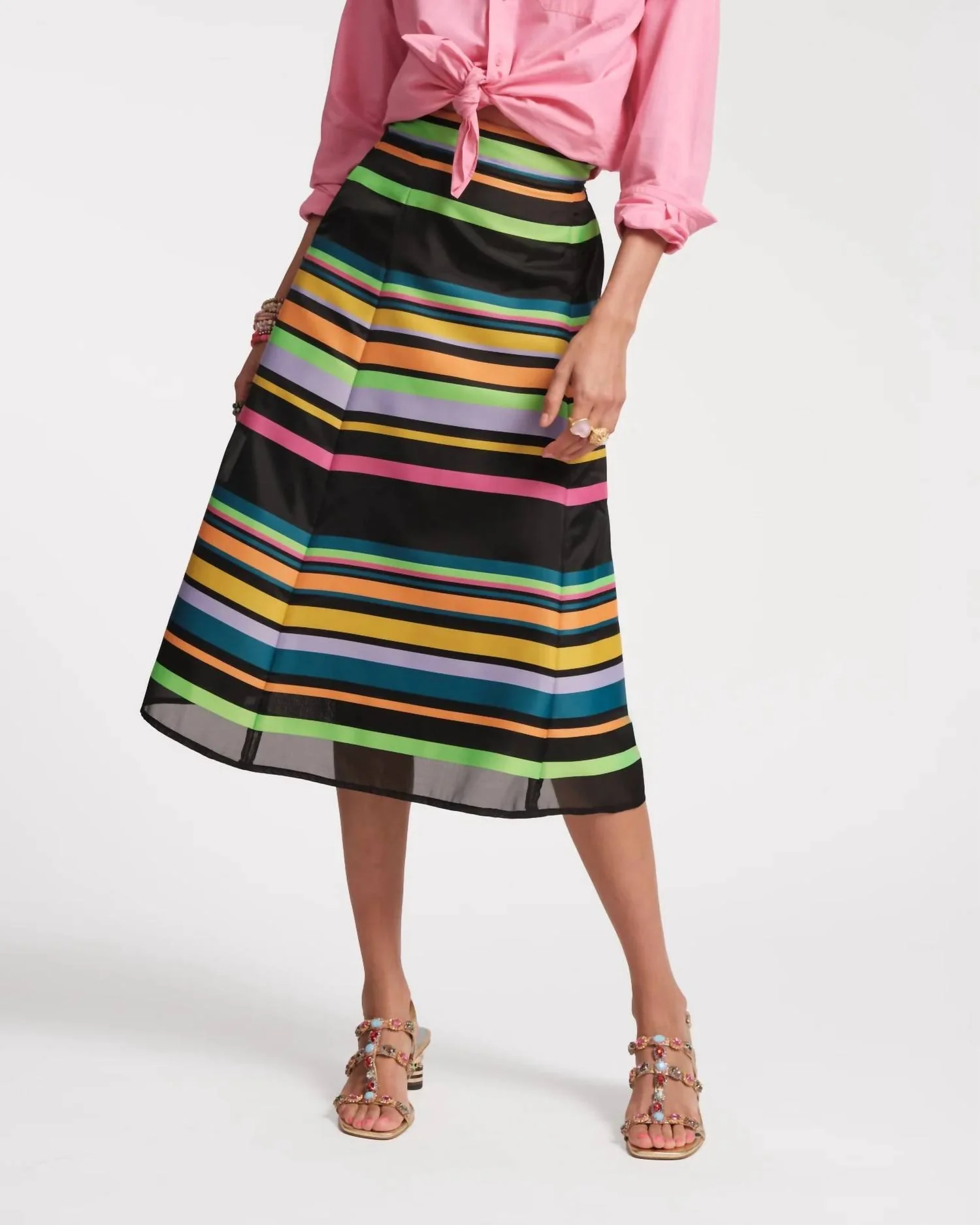 Mercer Striped Skirt In Multi