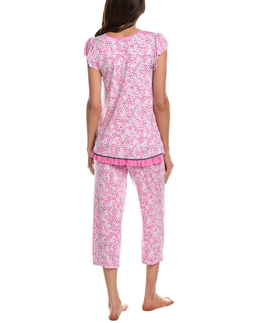Ellen Tracy 2pc Top & Cropped Pant Sleep Set