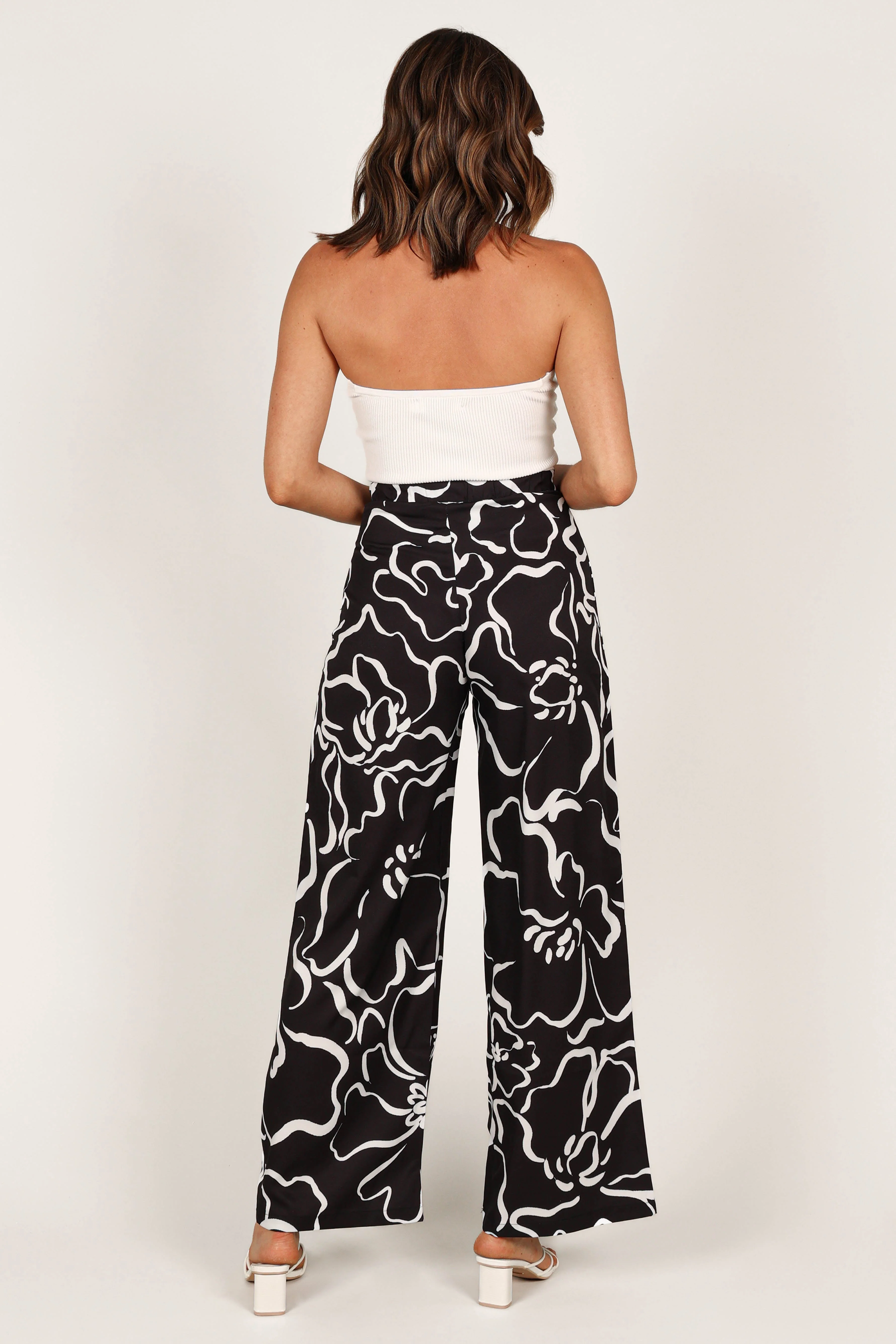 York Pant - White Black Floral