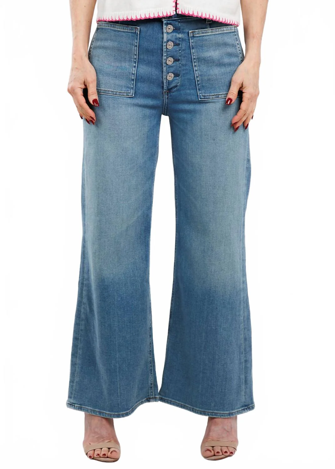 Lyra Patch Pocket Jeans In Splendor Indigo