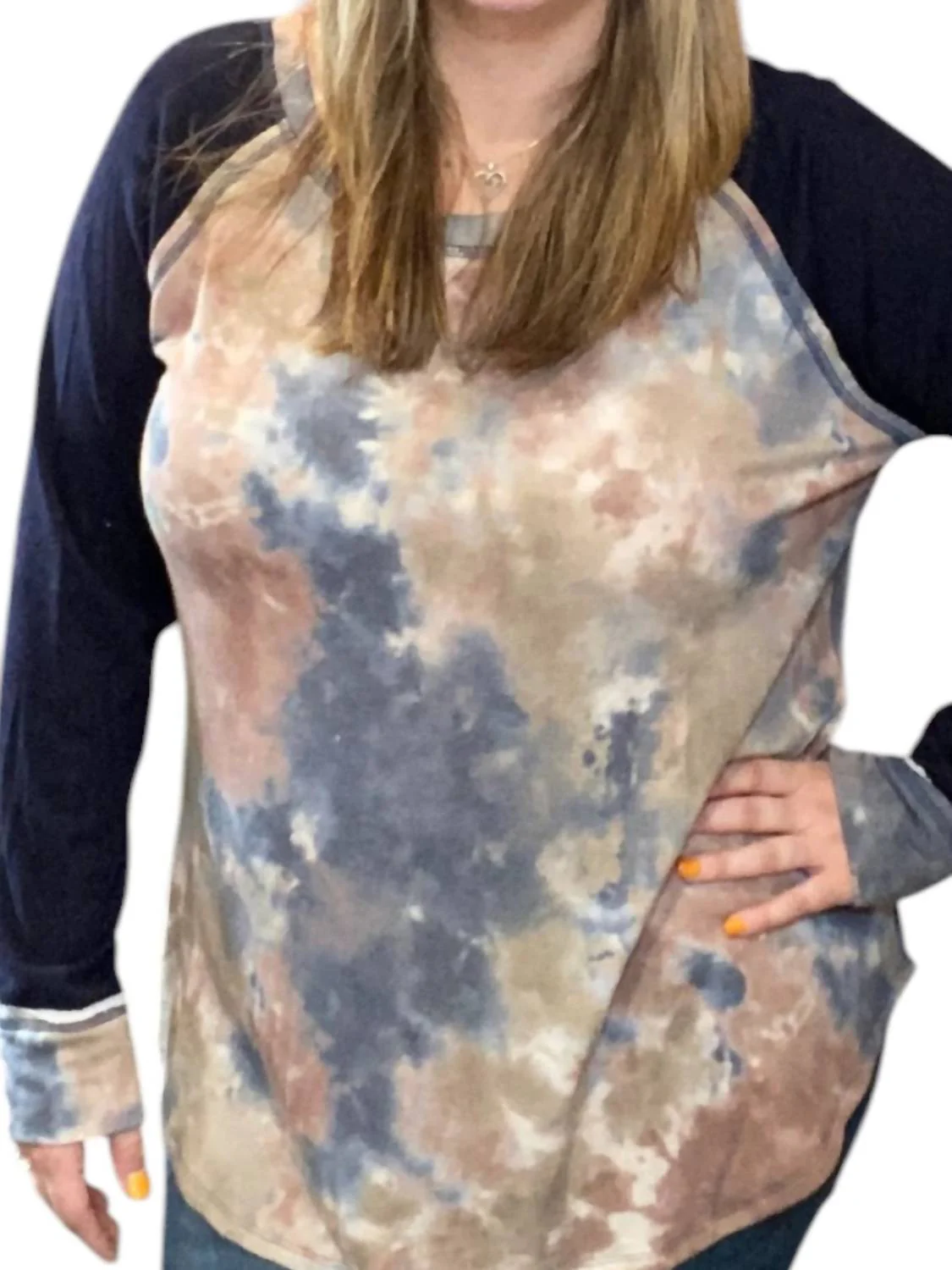 Tie Dye Lounge Set In Mocha/blue