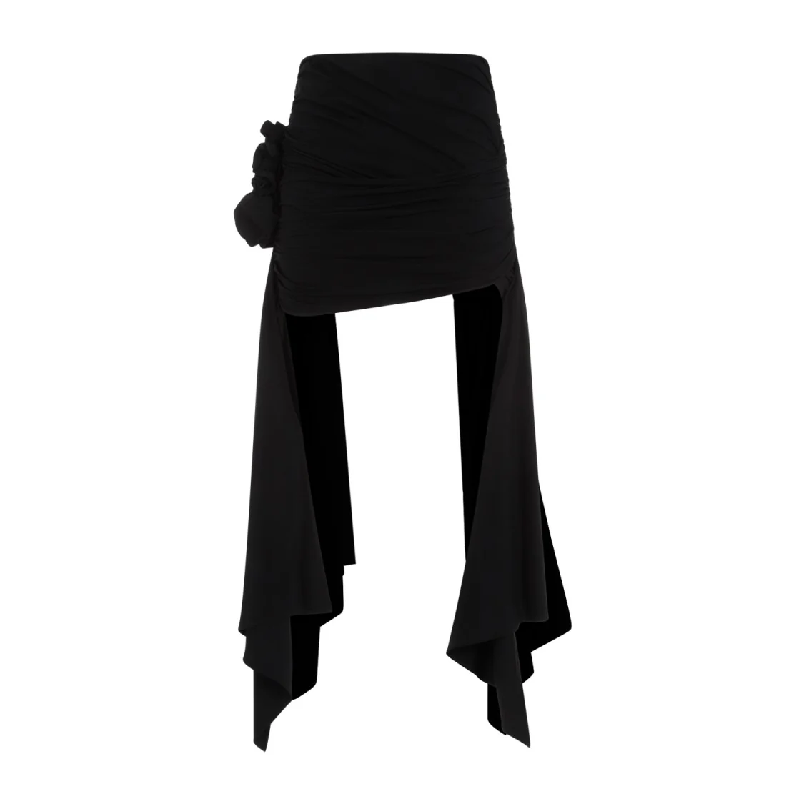 Black Viscose Mini Skirt