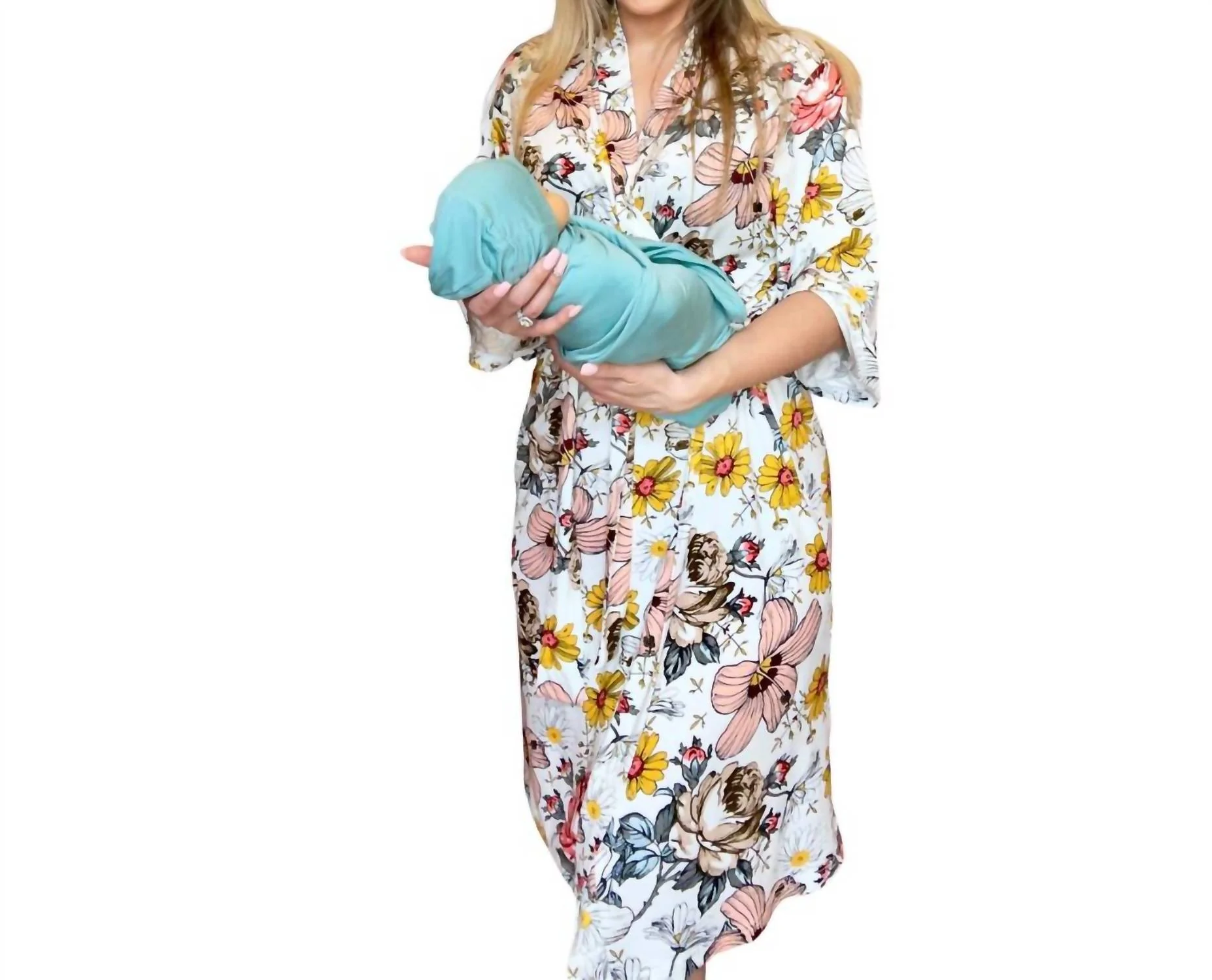 Robe And Swaddle Set 5-Piece In Multi