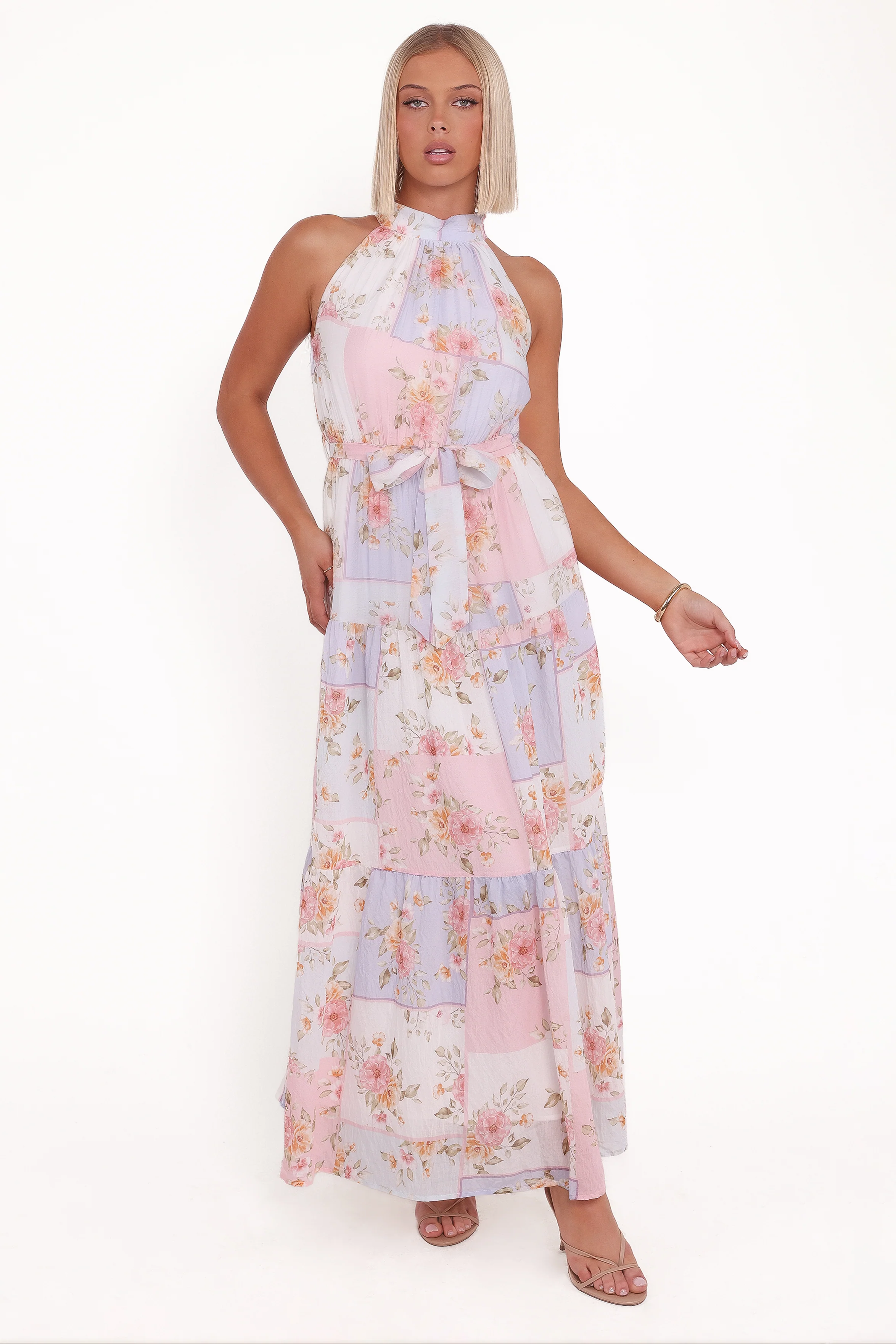 Caroline Maxi Halter Dress - Multi Floral
