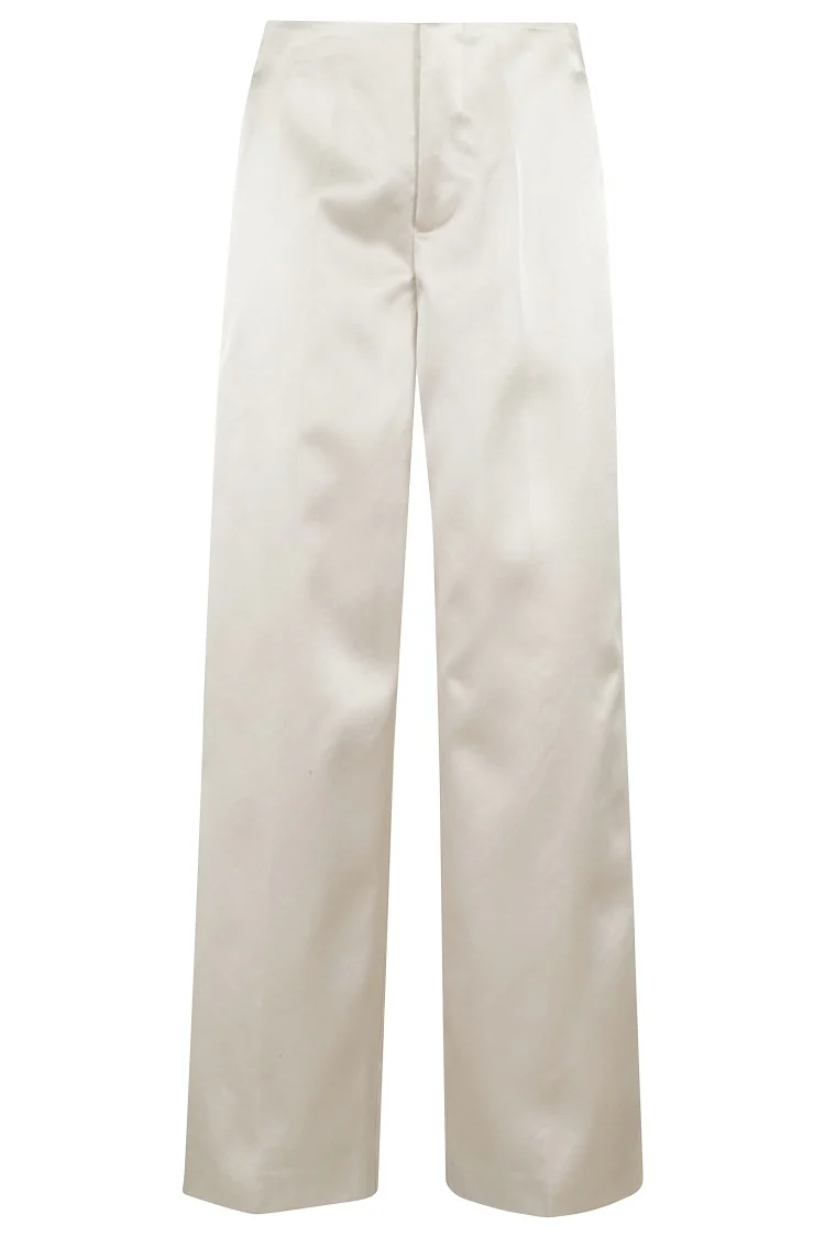 Wide-Leg Trousers With Front Pleats