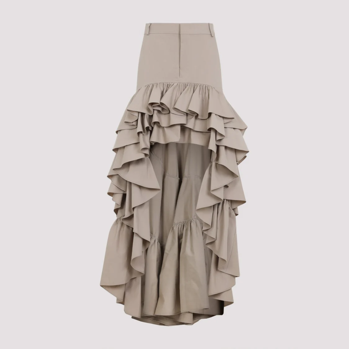 Beige Cotton Long Skirt