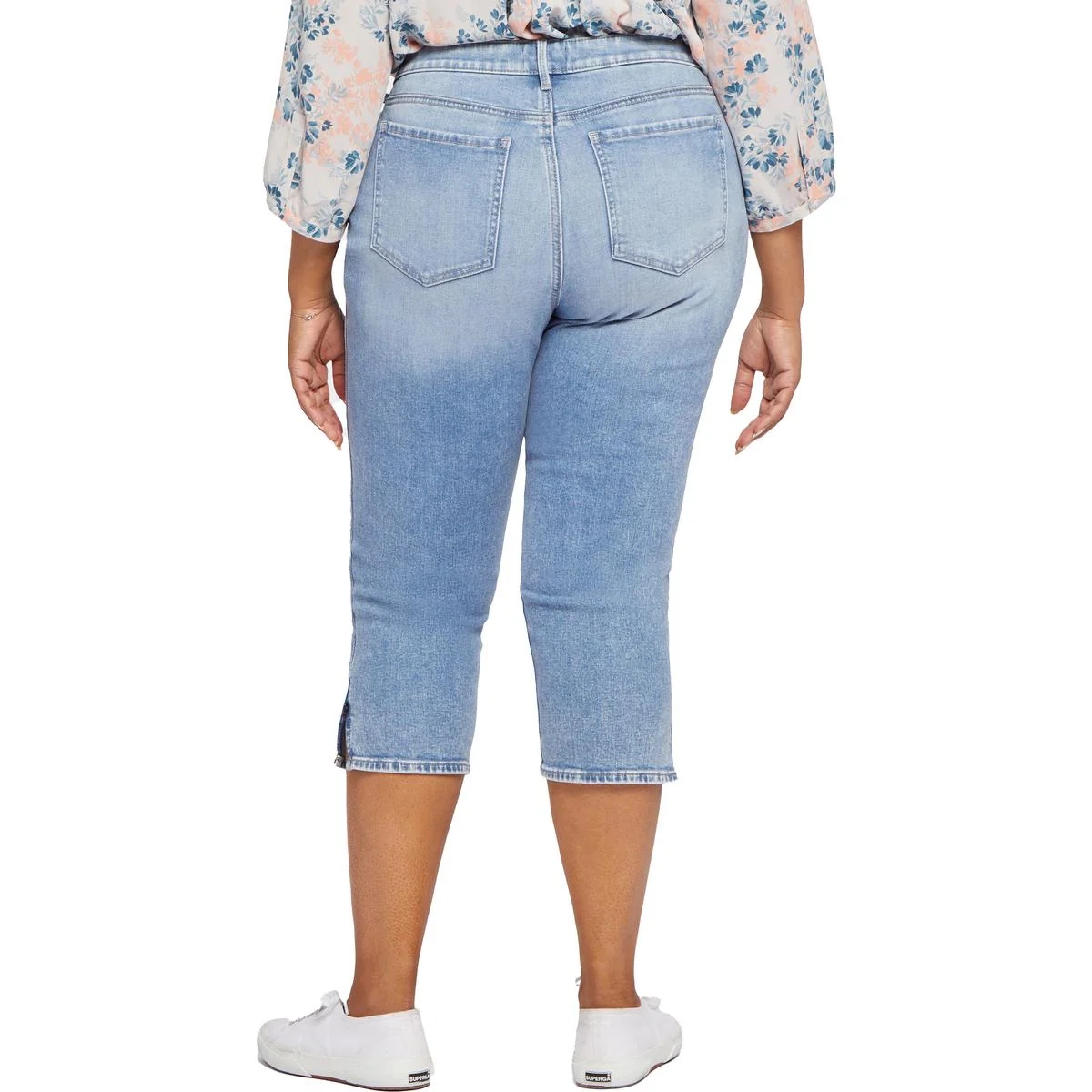 Plus Chloe Womens Crop Denim Capri Jeans