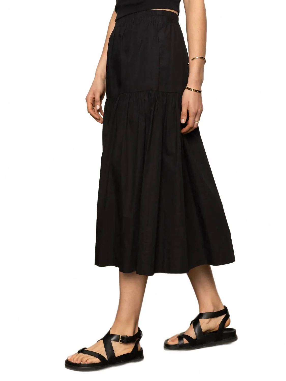 Poplin Prairie Skirt In Black