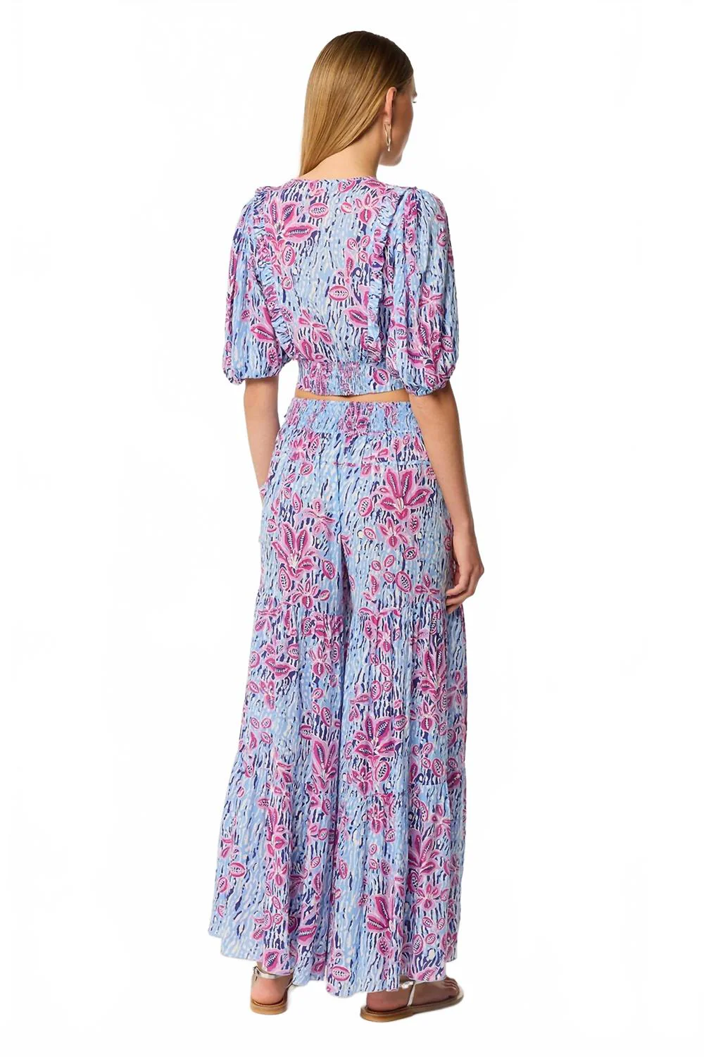 Soledad Pant In Blue Exotic Forest