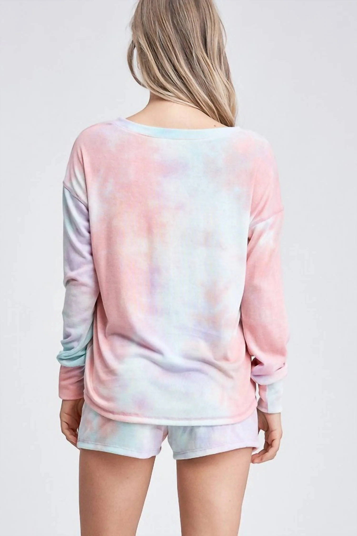 Tequilla Sunrise Tie Dye Shorts Set In Multi