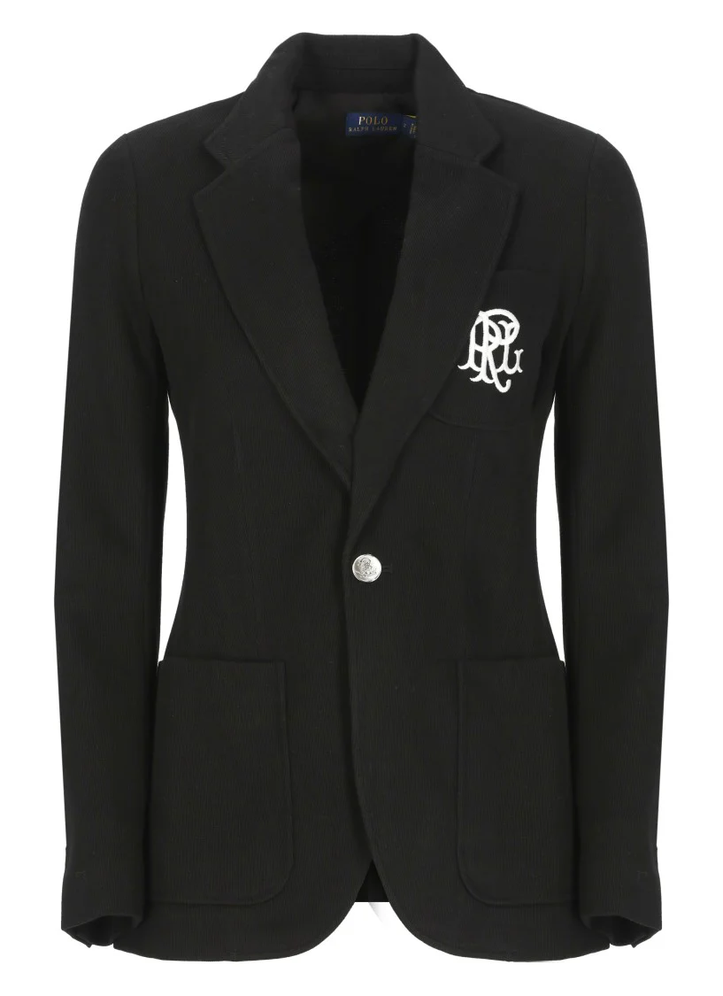 Tailored Black Cotton And Viscose Blazer
