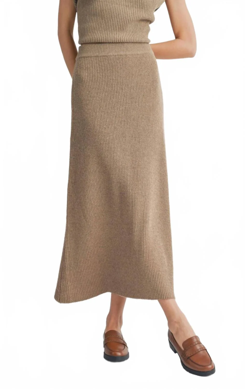 Crosby Sweater Skirt In Brown