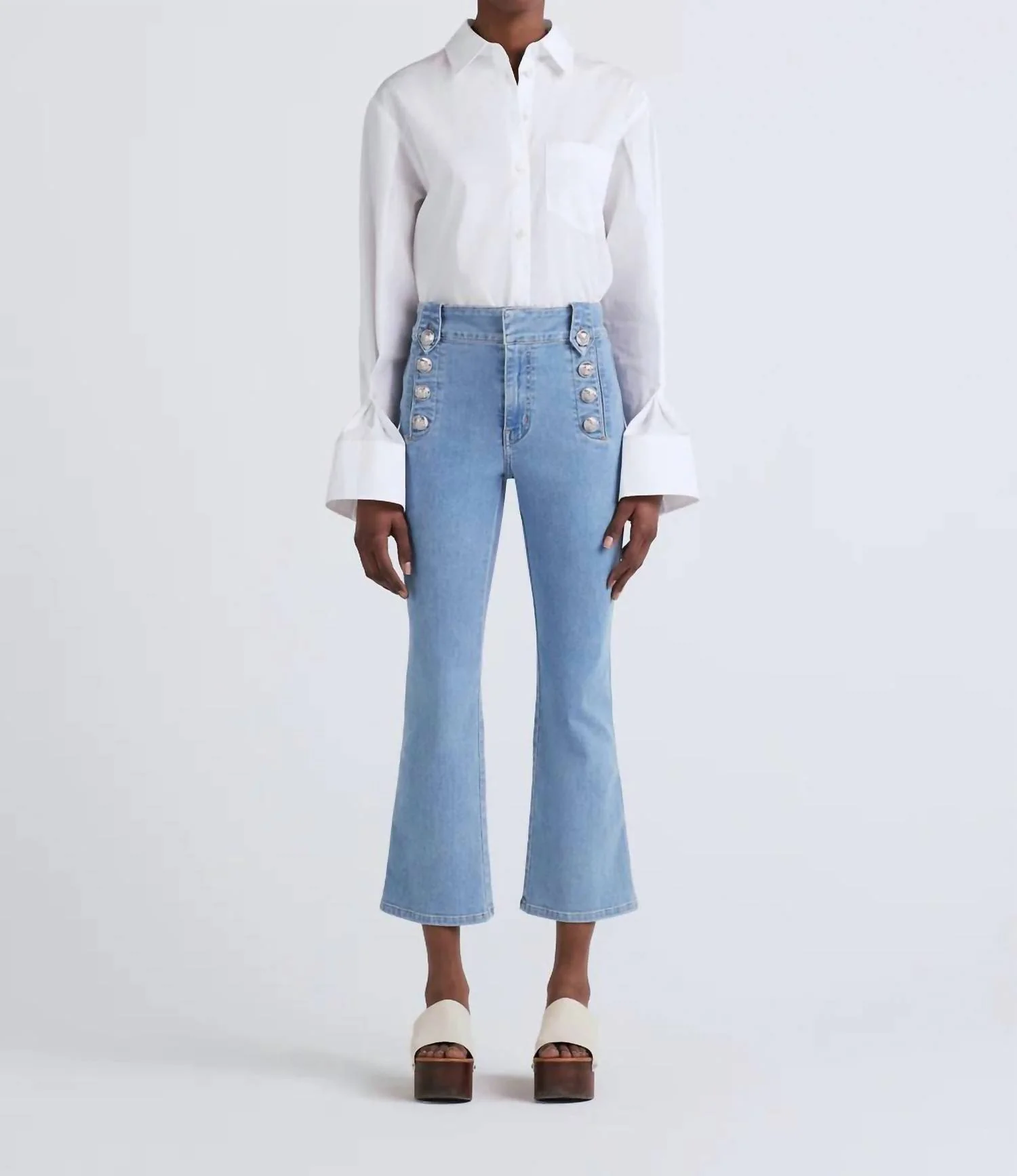 Robertson Crop Flare Jeans In Dover Light