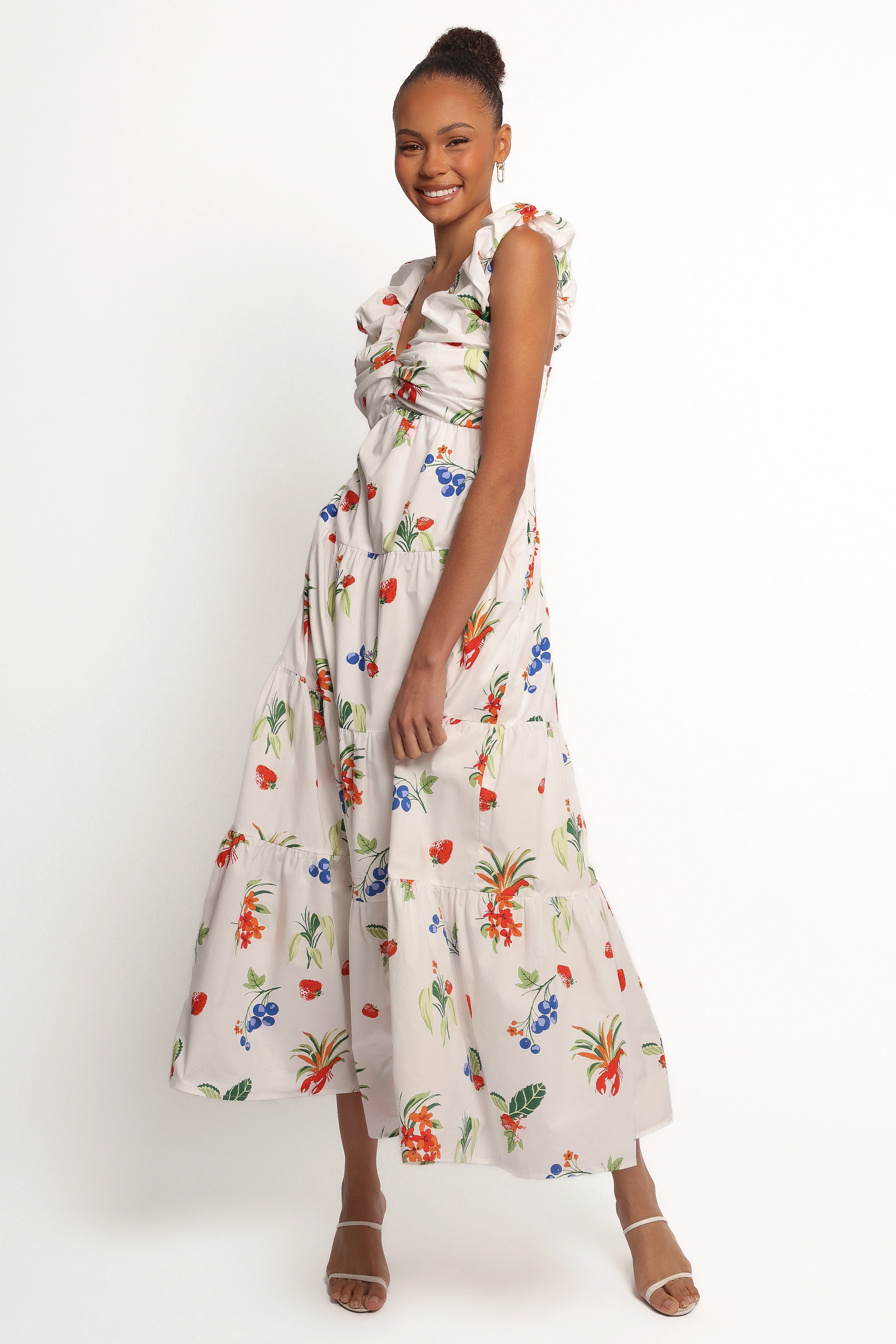 Valerie Maxi Dress - Off White/Red