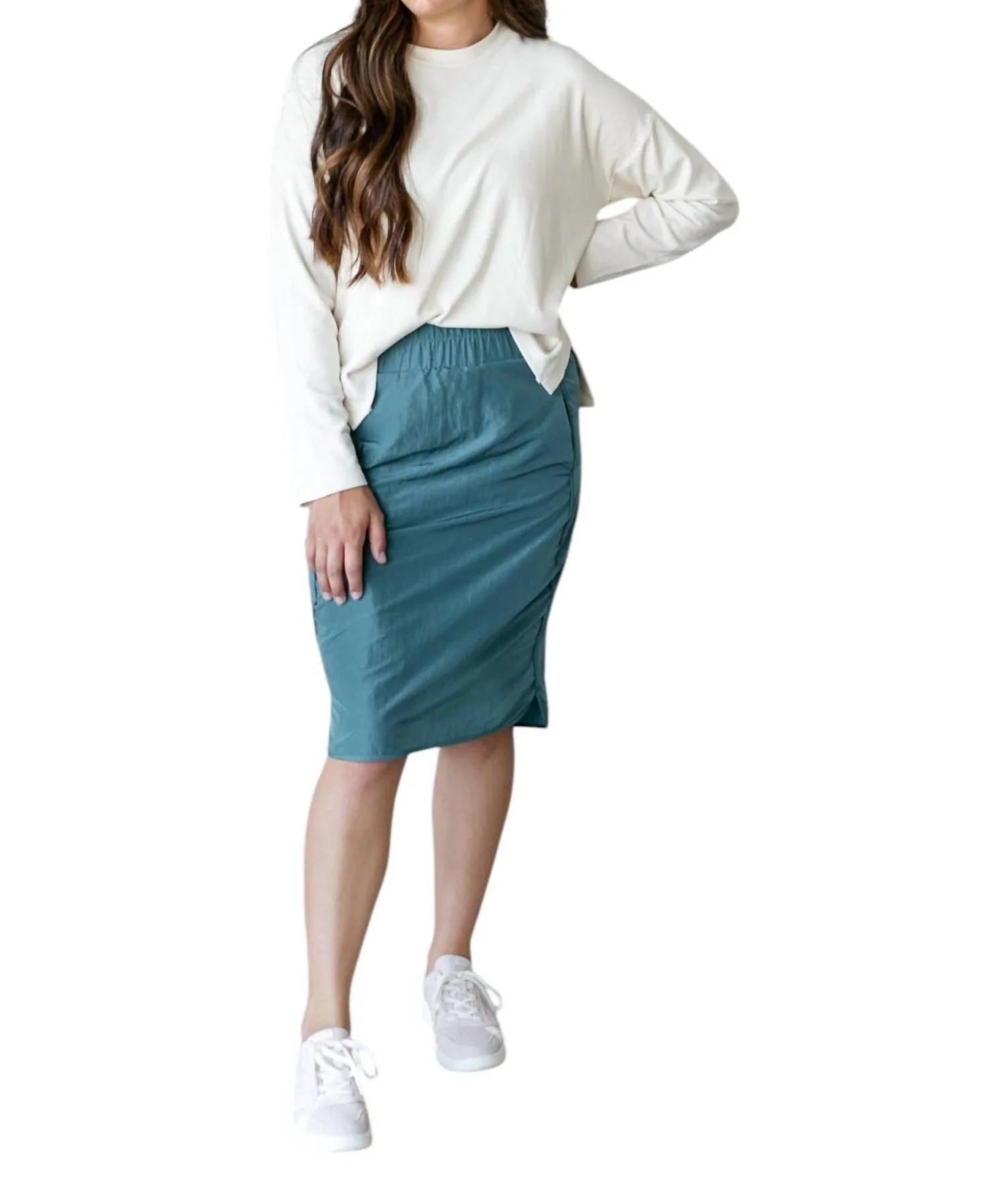 Wind Breaker Skirt In Emerald