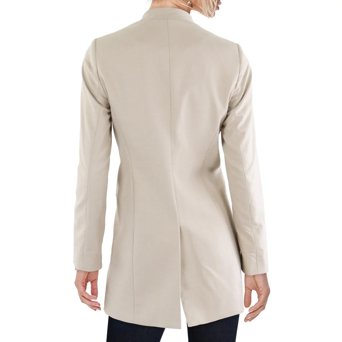 Petites Womens Embellished Manmade Open-Front Blazer