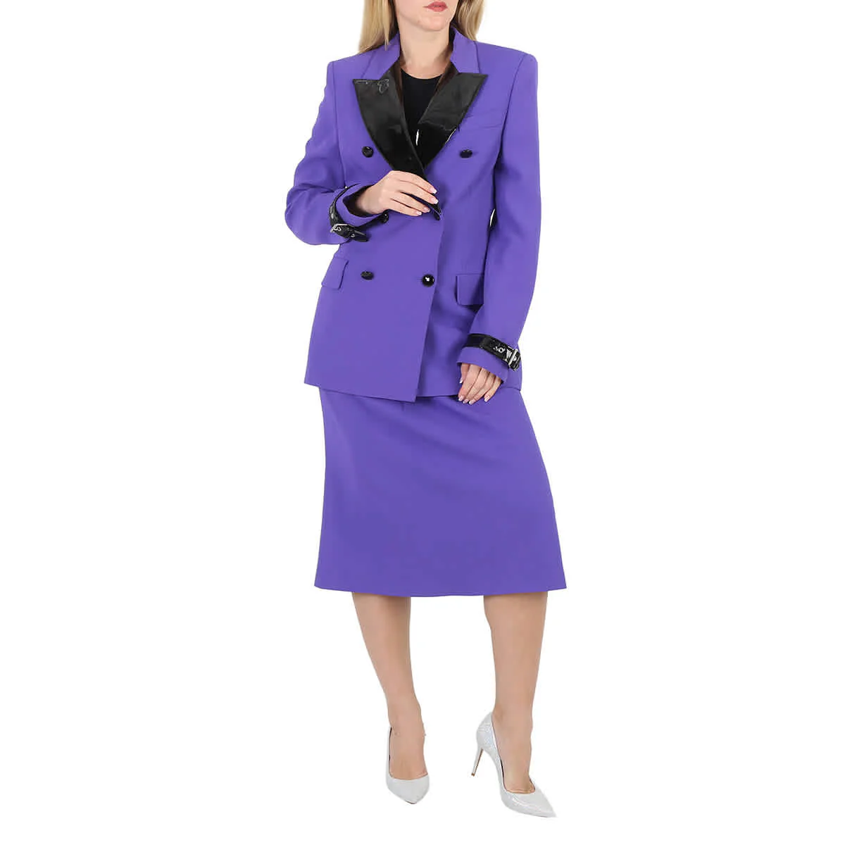 Moschino Ladies Purple Double-Breasted Blazer, Brand Size 38 (US Size 4)