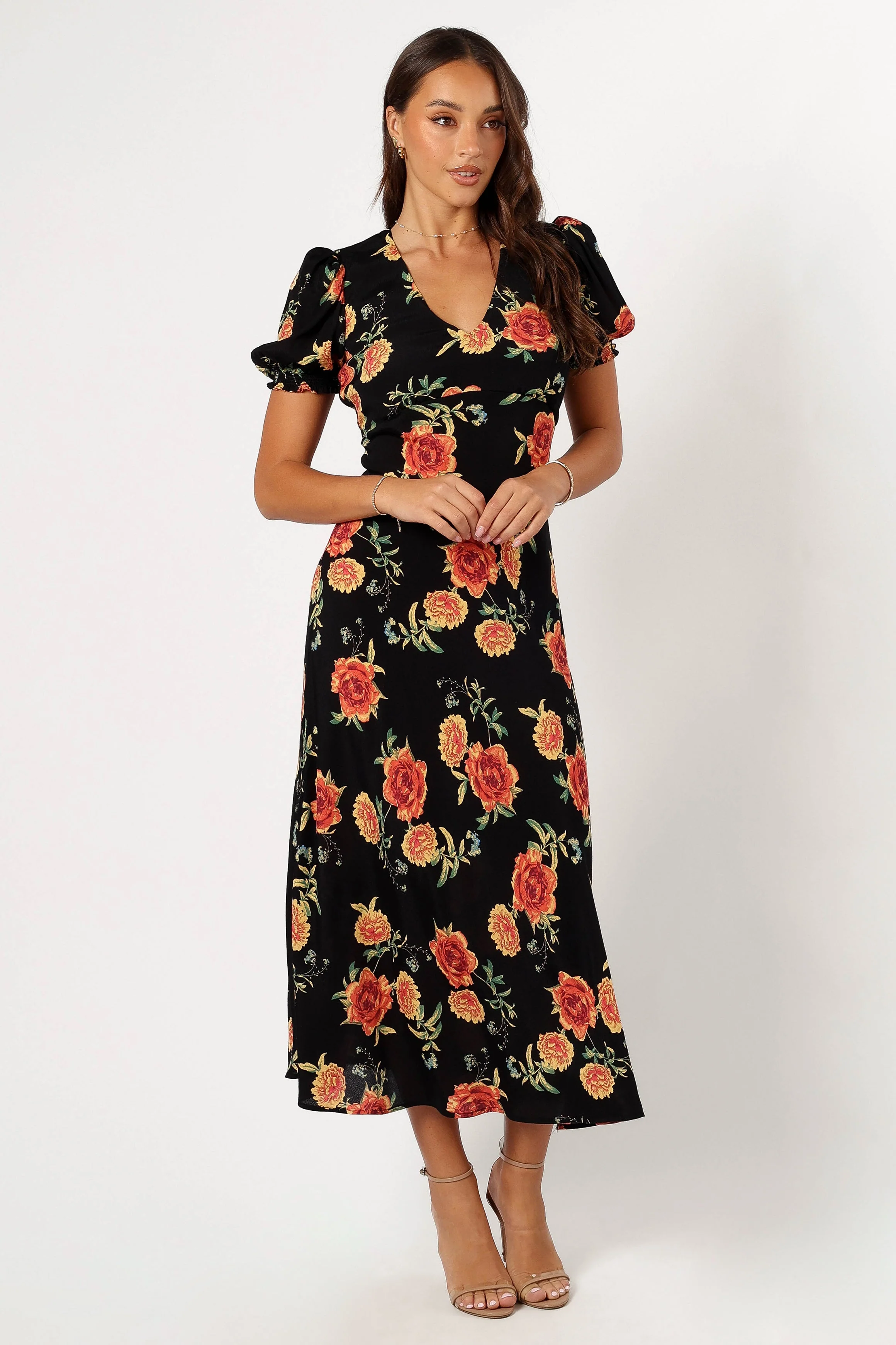 Christine Midi Dress - Sunset Floral