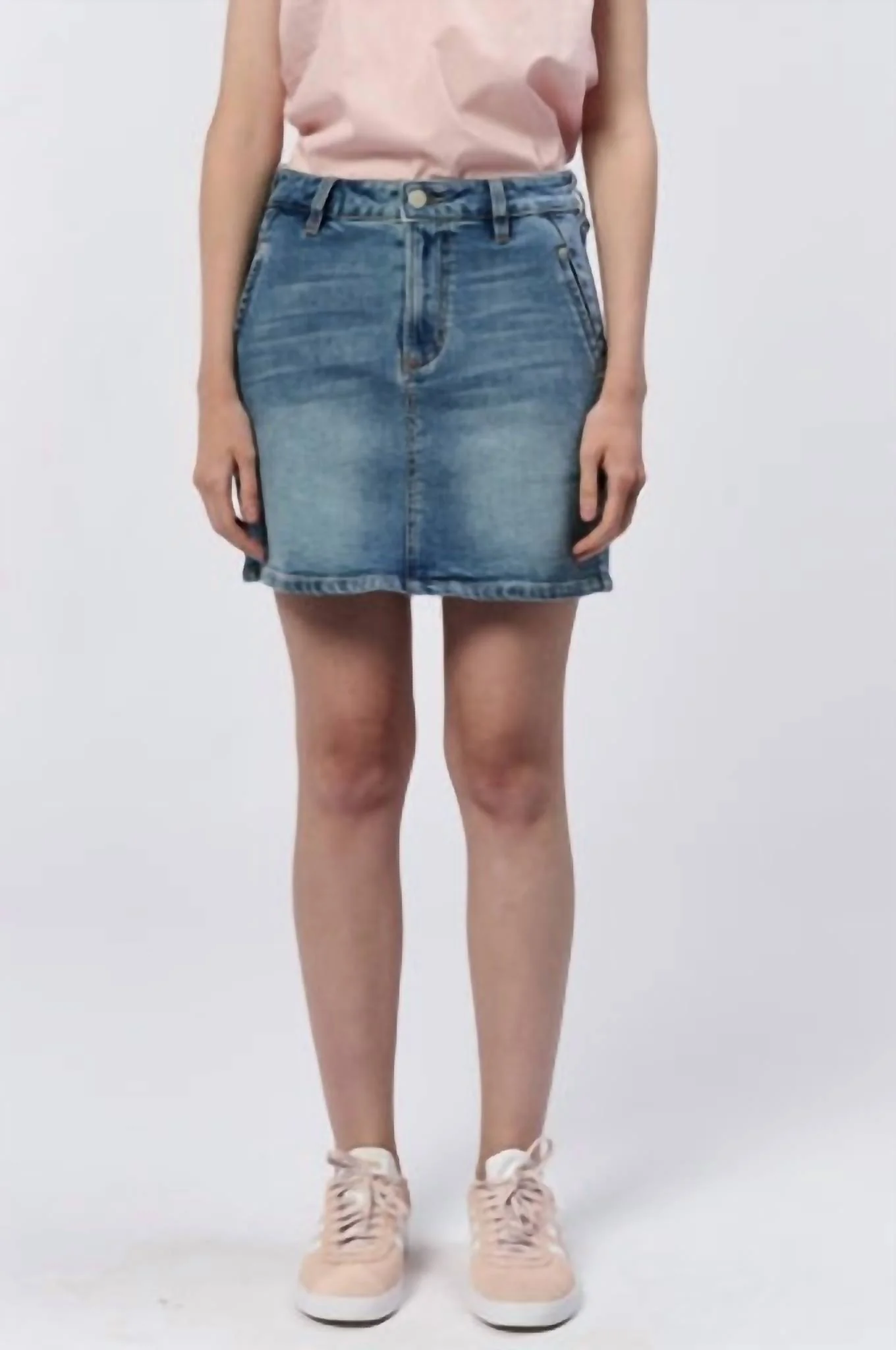 Quinn Denim Skirt In Agora