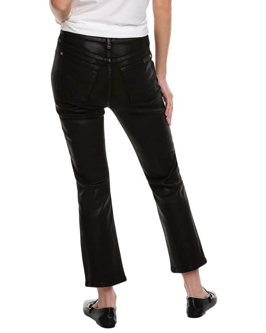 7 For All Mankind Black High-Waist Slim Kick Jean
