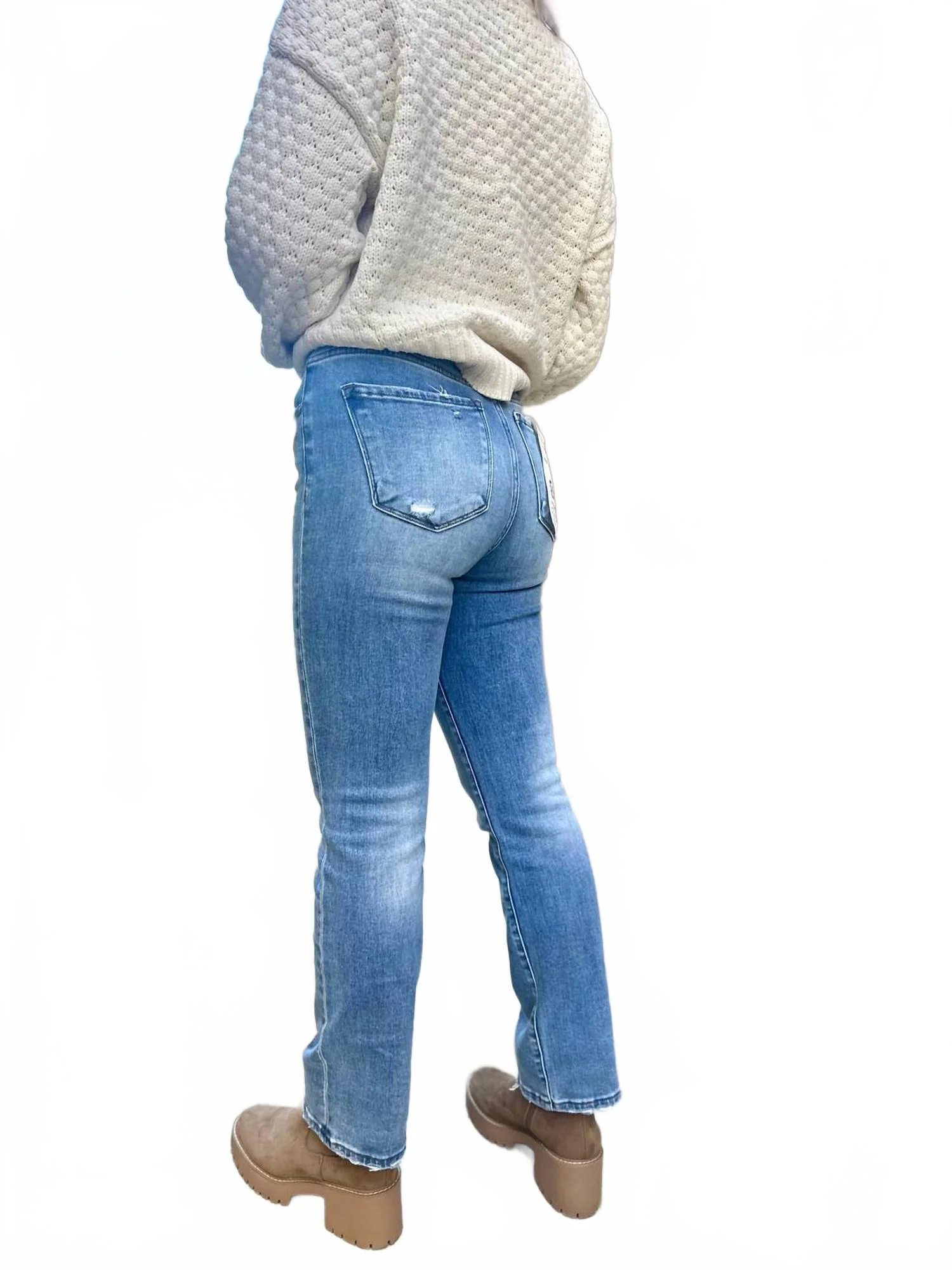 Markham High Rise Ankle Straight Jeans In Blue