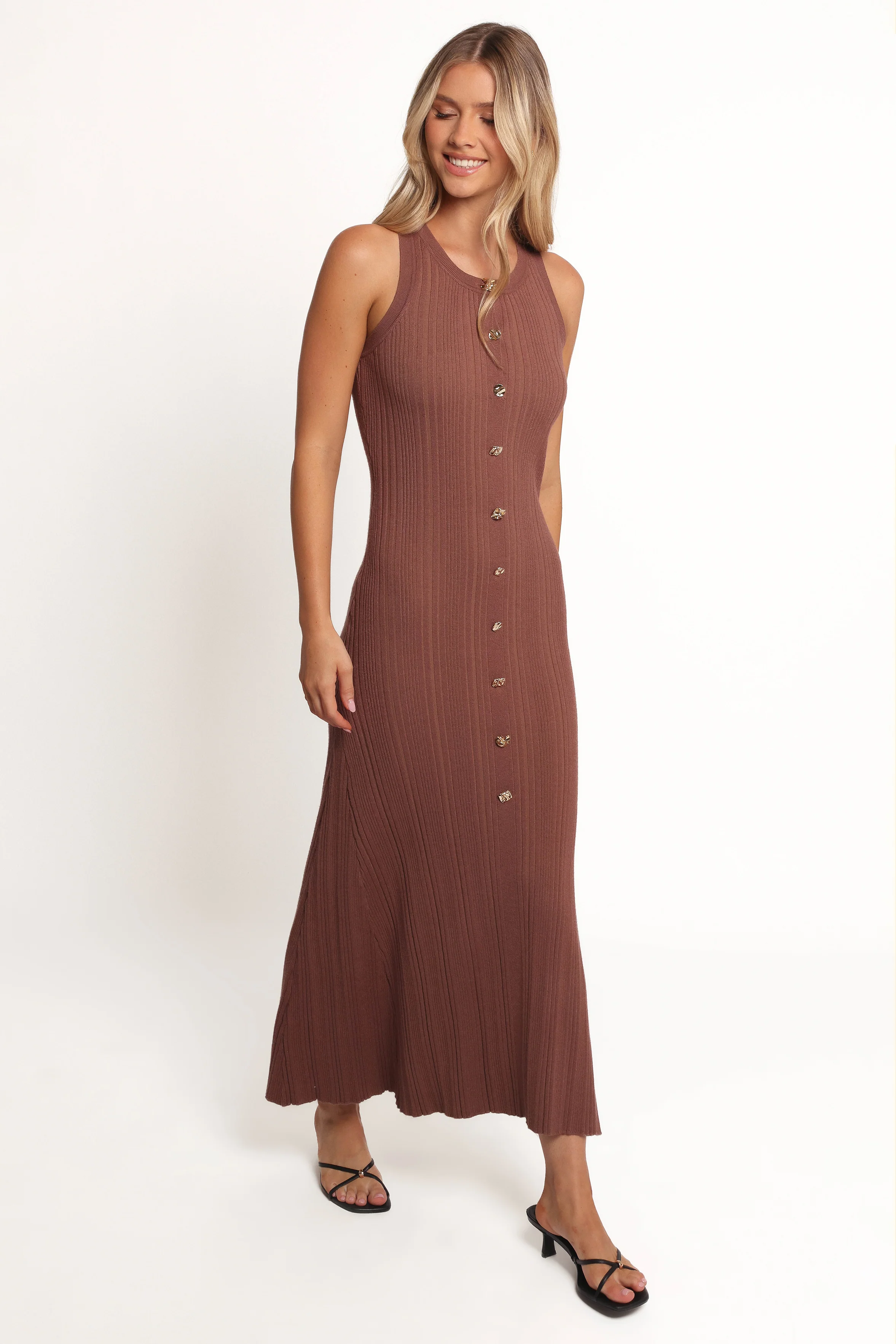Lyon Maxi Knit Dress - Chocolate Brown