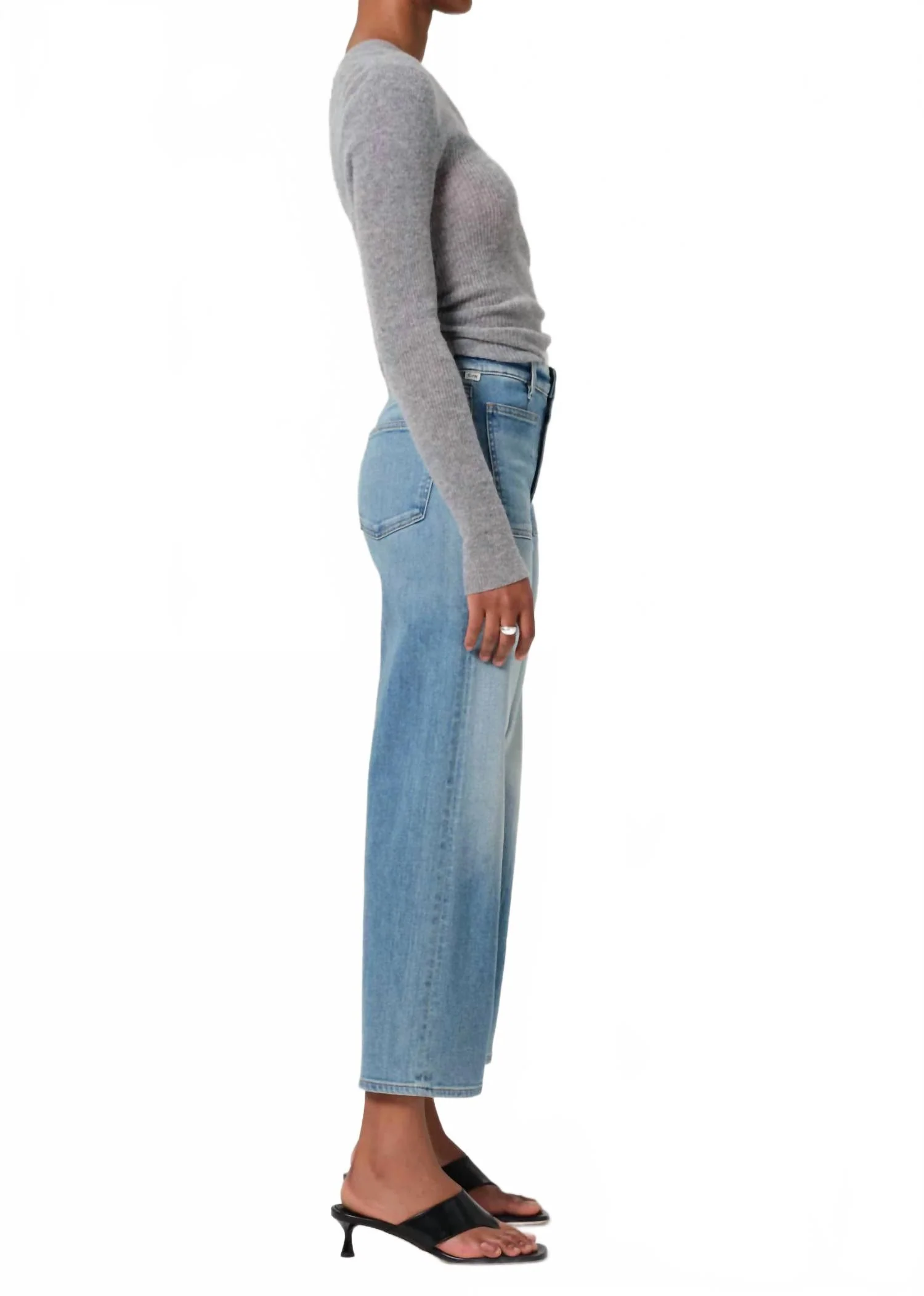 Lyra Patch Pocket Wide Leg Jeans In Splendor
