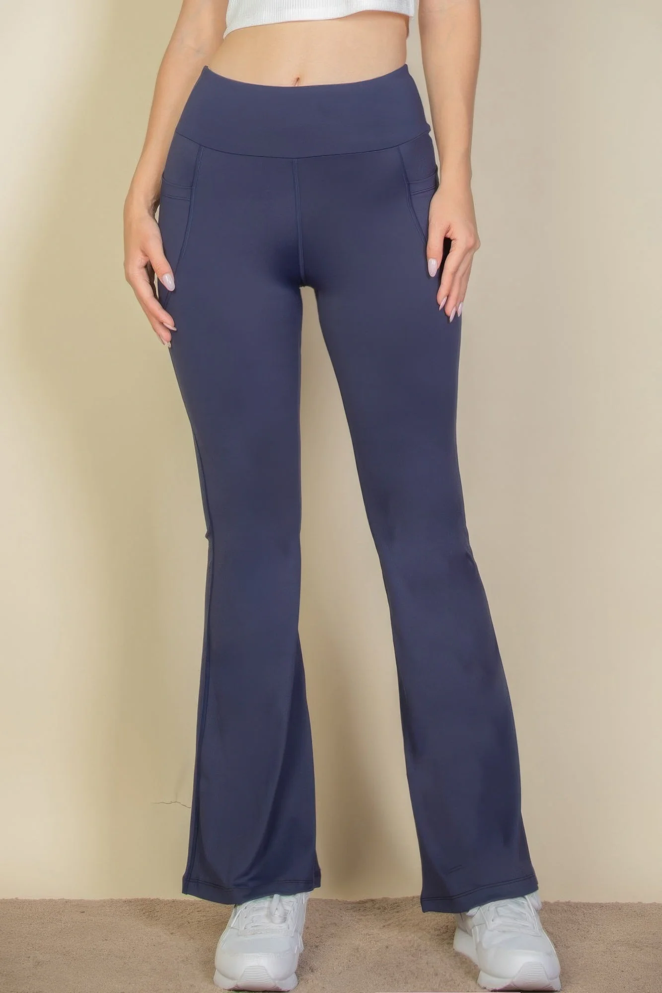 TRUEDAMES High Waist Side Pocket Flare Leggings