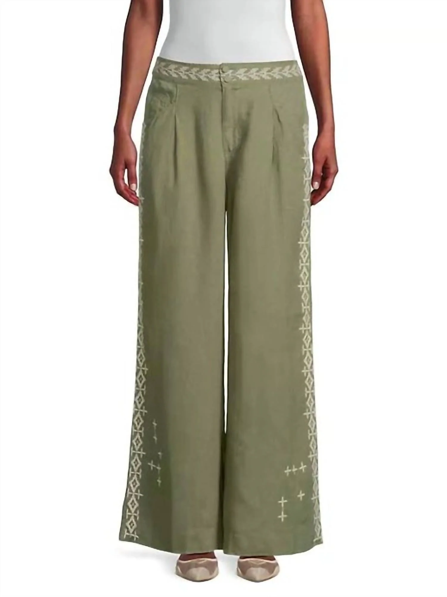 Wide Leg Pleat Pant Catia In Tortoise