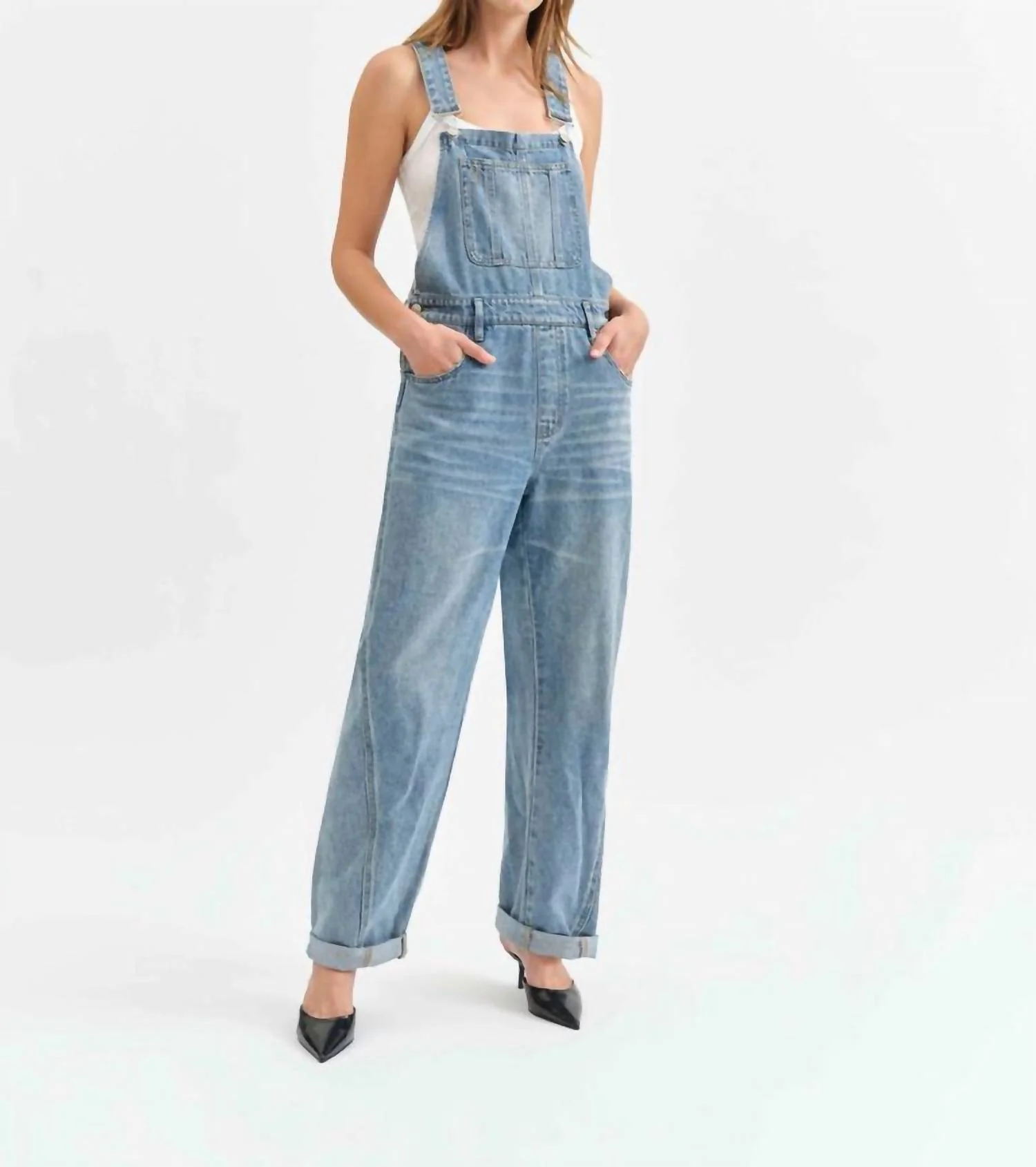 Canyon Barrel Leg Overalls In Plot Twist