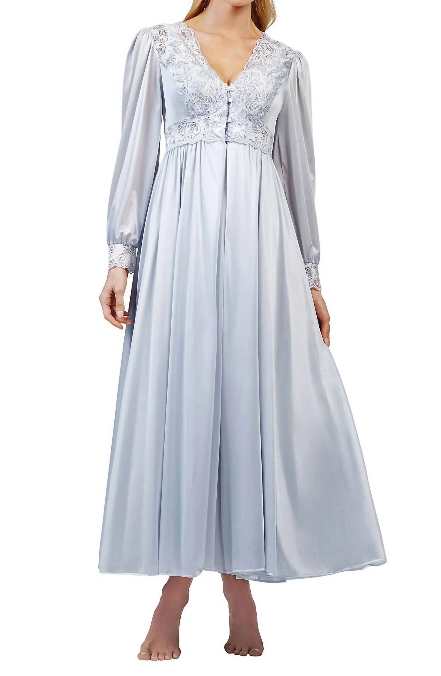 Silhouette 54 Long Sleeve Long Coat In Silver