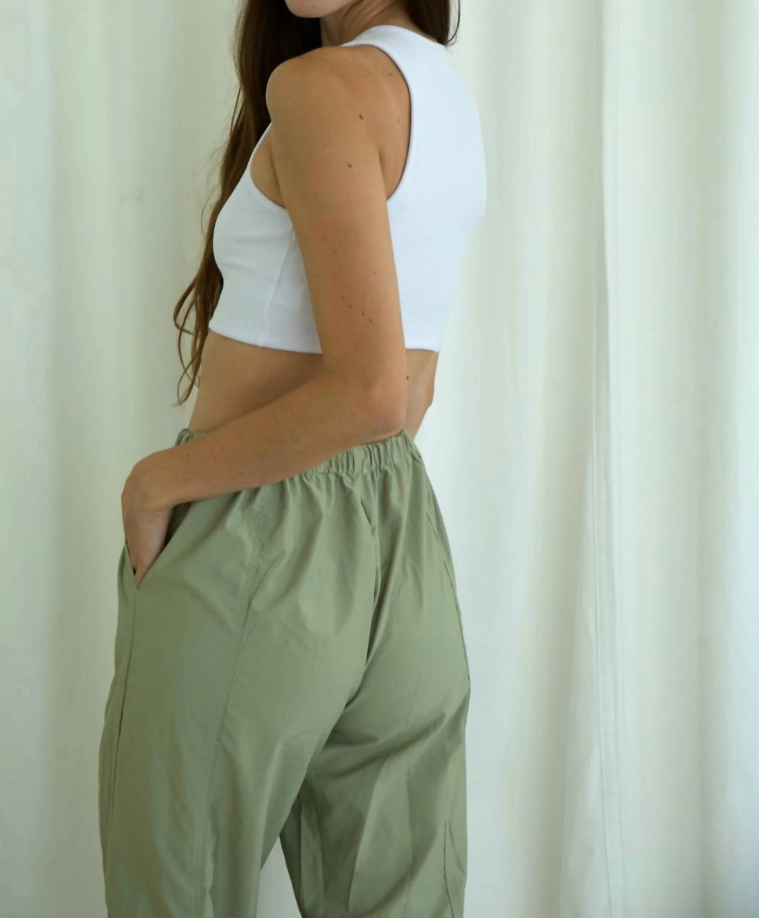 Luna Parachute Pant In Light Green